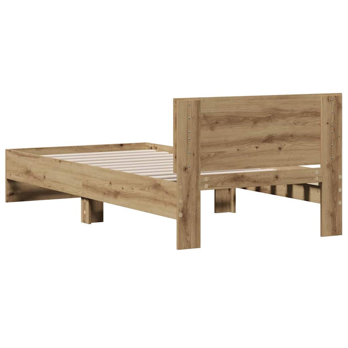 Cadru de pat stejar artizanal 75 x 190 cm Lemn compozit - WALTI WALTI
