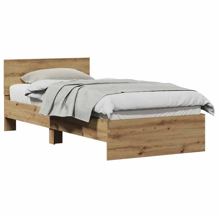 Cadru de pat stejar artizanal 75 x 190 cm Lemn compozit - WALTI WALTI