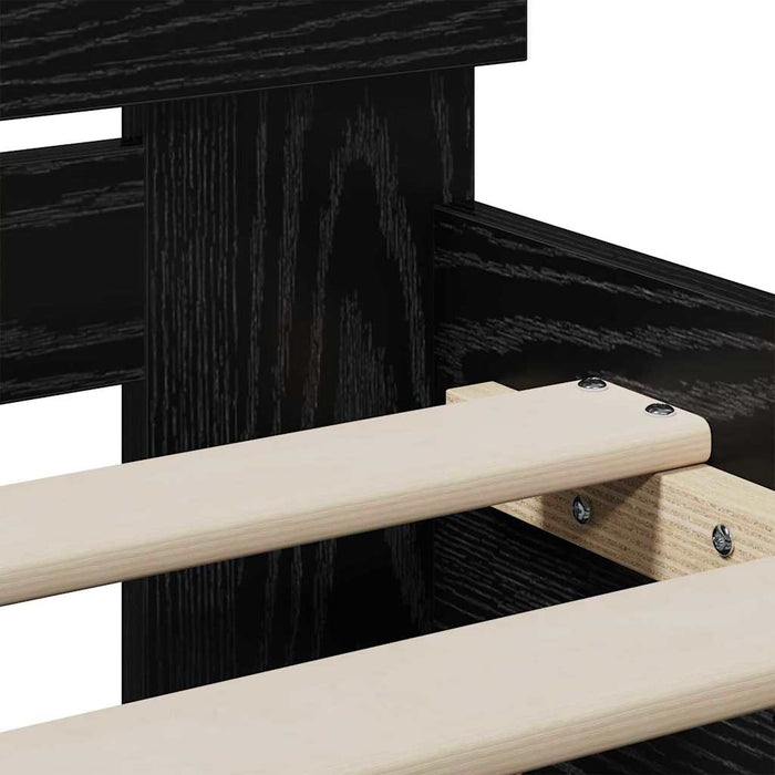Cadru de pat Stejar negru 75 x 190 cm Lemn compozit - WALTI WALTI