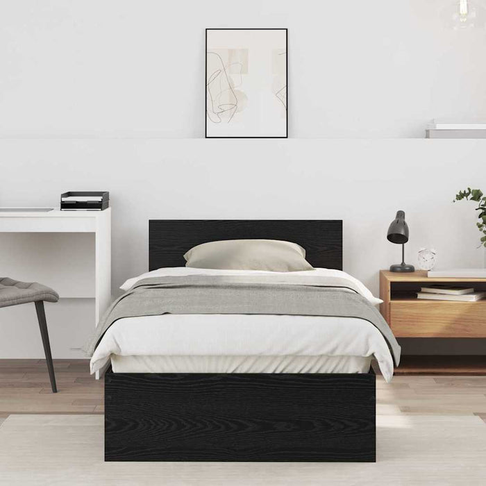 Cadru de pat Stejar negru 75 x 190 cm Lemn compozit - WALTI WALTI