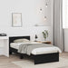 Cadru de pat Stejar negru 75 x 190 cm Lemn compozit - WALTI WALTI