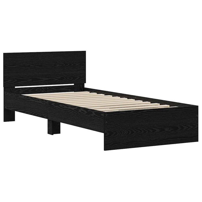 Cadru de pat Stejar negru 75 x 190 cm Lemn compozit - WALTI WALTI