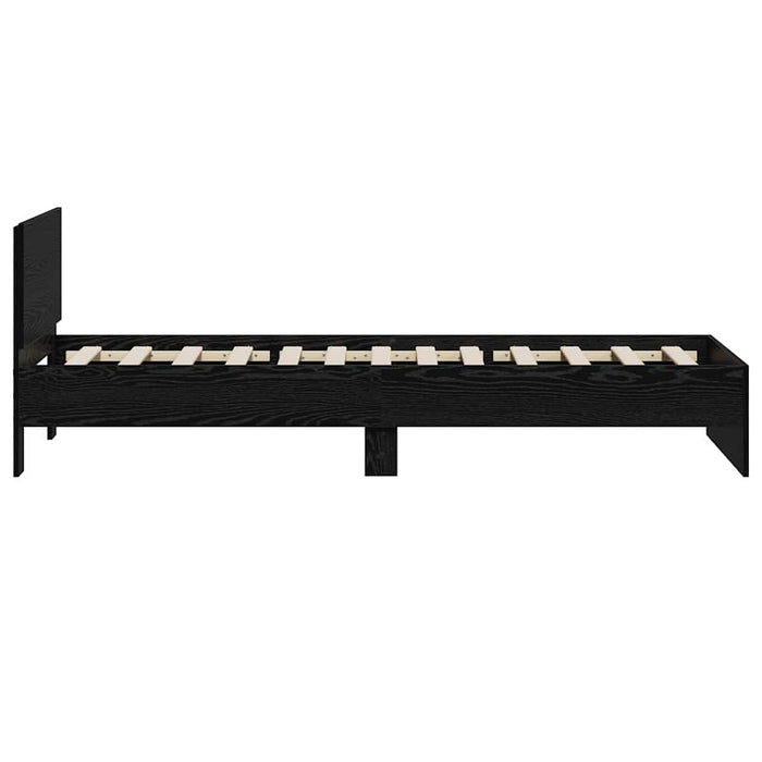 Cadru de pat Stejar negru 75 x 190 cm Lemn compozit - WALTI WALTI