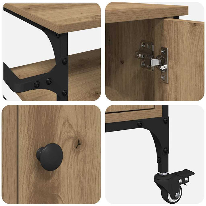 Troler de Bucătărie Stejar Artisan și Negru - WALTI WALTI