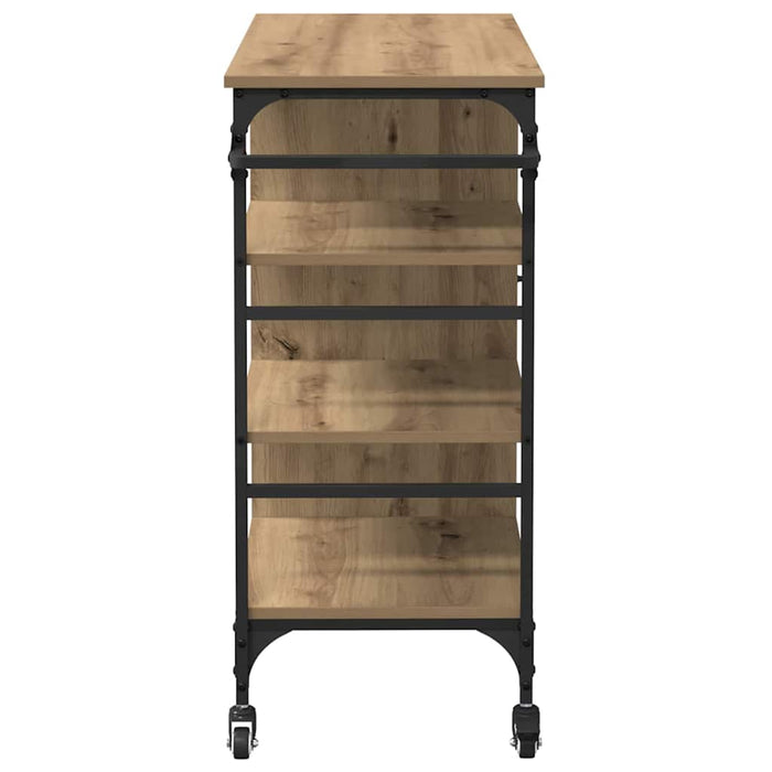 Troler de Bucătărie Stejar Artisan și Negru - WALTI WALTI