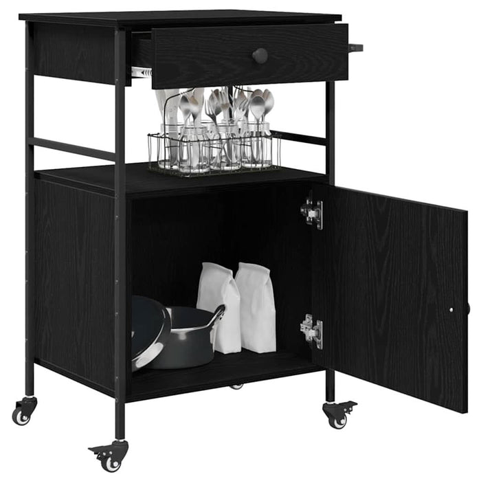 Troler de Bucătărie Stejar Negru 56 x 43 x 89.5 cm - WALTI WALTI