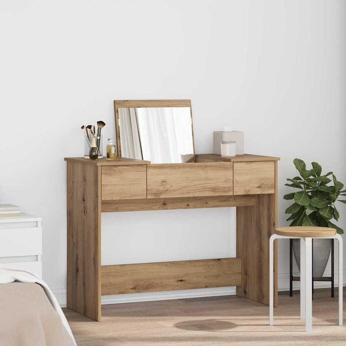 Masă de Machiaj stejar artizanal 100 x 45 x 76 cm Lemn compozit - WALTI WALTI