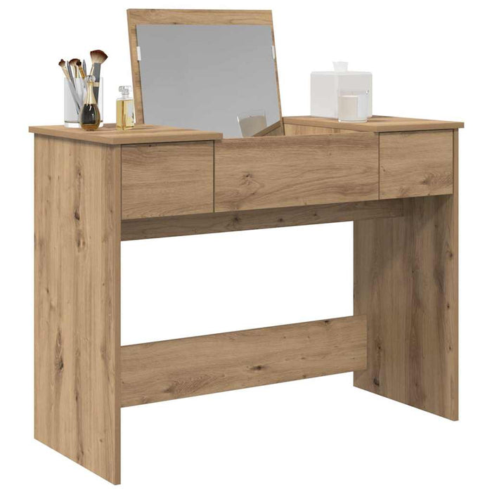 Masă de Machiaj stejar artizanal 100 x 45 x 76 cm Lemn compozit - WALTI WALTI