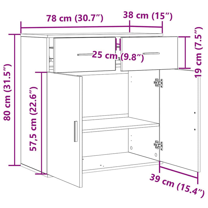Bufet cu sertar Lemn vechi 78 x 38 x 80 cm Lemn compozit - WALTI WALTI