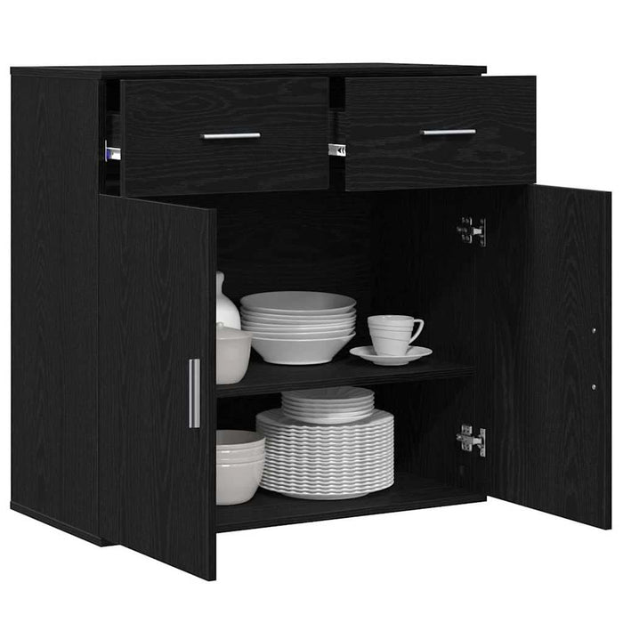 Bufet cu sertar Stejar Negru 78 x 38 x 80 cm Lemn compozit - WALTI WALTI
