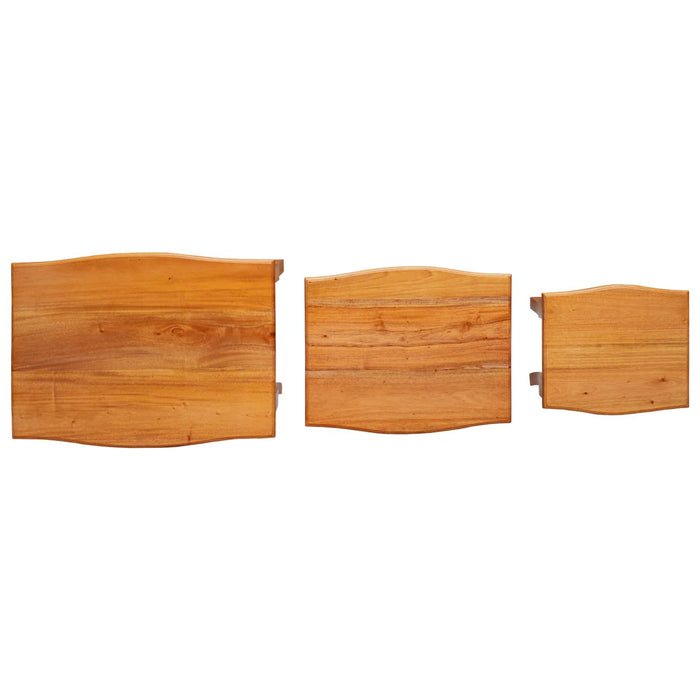 Mese de birou nesting 3 pcs natural Lemn masiv de mahon - WALTI WALTI