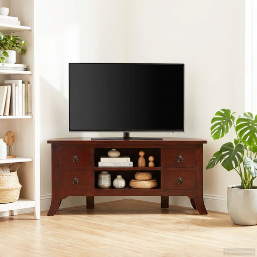 Cabinet TV cu raft Maro 100 x 40,5 x 46 cm Lemn masiv de mahon - WALTI WALTI