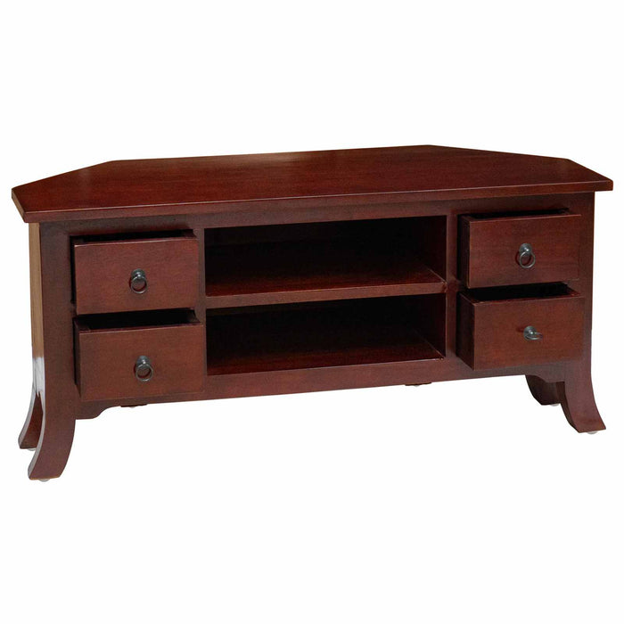 Cabinet TV cu raft Maro 100 x 40,5 x 46 cm Lemn masiv de mahon - WALTI WALTI