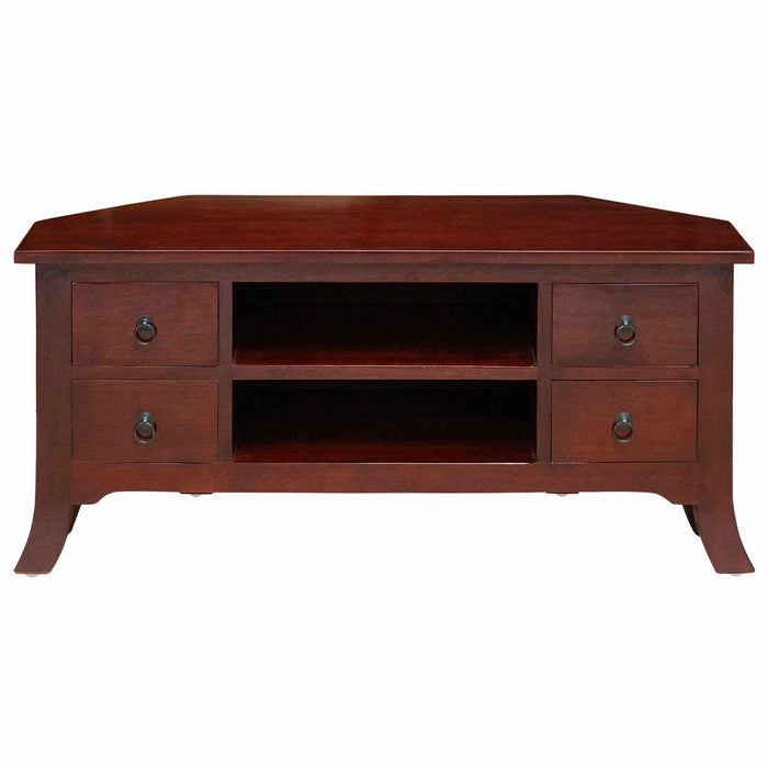Cabinet TV cu raft Maro 100 x 40,5 x 46 cm Lemn masiv de mahon - WALTI WALTI