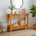 Masă de consolă natural 115 x 32 x 76 cm Lemn masiv de mahon - WALTI WALTI