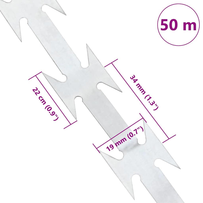 Sârmă cuțit Argintiu 5000 x 1,9 cm Oțel galvanizat - WALTI WALTI