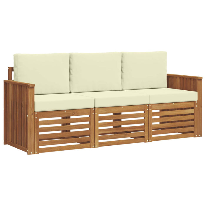 Seturi de canapele 3 pcs Natural și Crem Lemn Solid de Acacia - WALTI WALTI