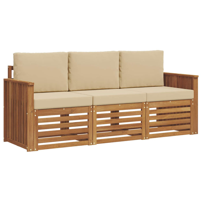 Seturi de canapele 3 pcs Natural și Bej Lemn Solid de Acacia - WALTI WALTI