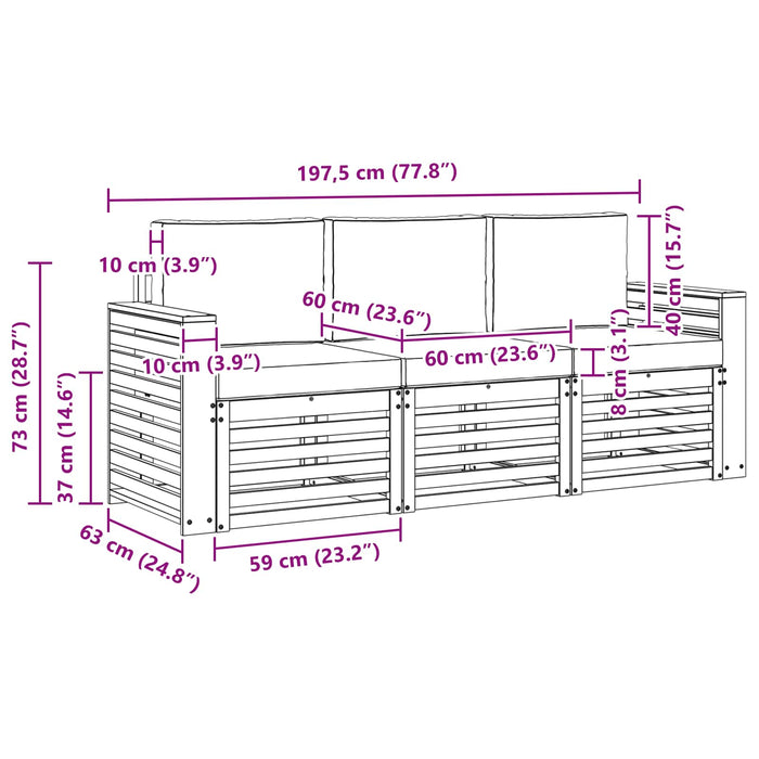 Seturi de canapele cu pernă 3 pcs Natural și Antracit - WALTI WALTI