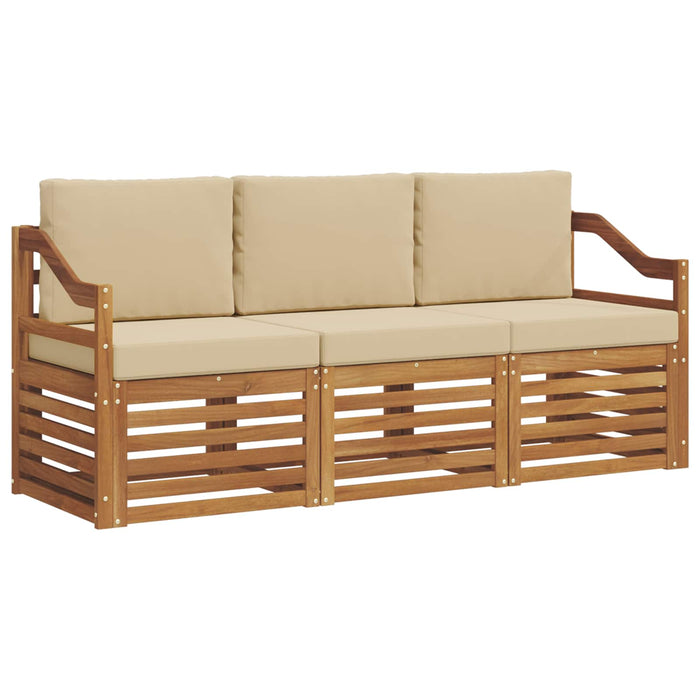 Seturi de canapele 3 pcs Natural și Bej Lemn Solid de Acacia - WALTI WALTI