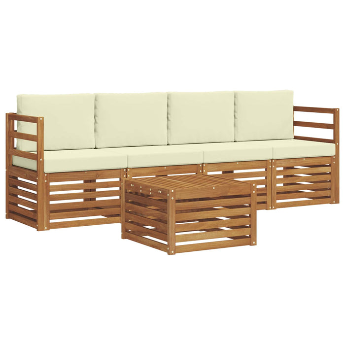 Set de canapele de exterior cu pernă 5 pcs Natural și Crem - WALTI WALTI