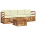 Set de canapele de exterior cu pernă 5 pcs Natural și Crem - WALTI WALTI