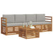 Set de canapele de exterior 5 pcs Gri natural și deschis - WALTI WALTI