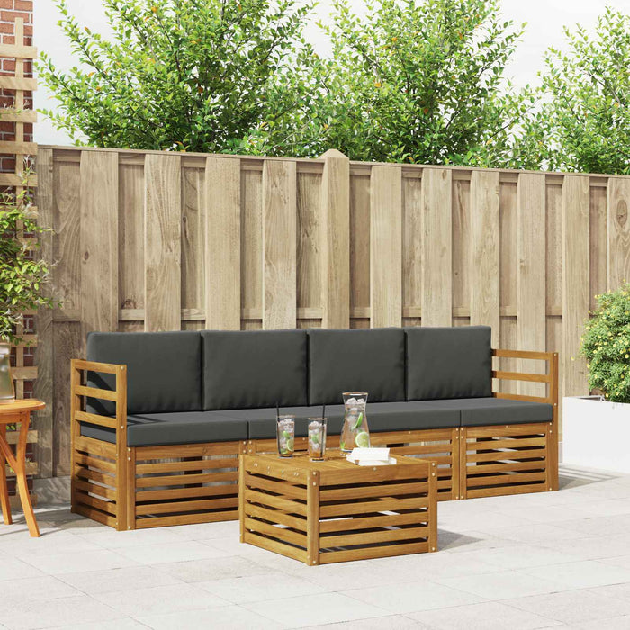 Set de canapele de exterior cu pernă 5 pcs Natural și Antracit - WALTI WALTI