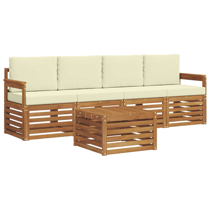 Set de canapele de exterior cu pernă 5 pcs Natural și Crem - WALTI WALTI