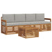 Set de canapele de exterior 5 pcs Gri natural și deschis - WALTI WALTI