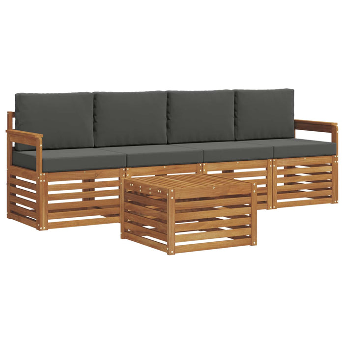 Set de canapele de exterior cu pernă 5 pcs Natural și Antracit - WALTI WALTI