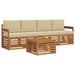 Set de canapele de exterior cu pernă 5 pcs Natural și Bej - WALTI WALTI