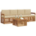 Set de canapele de exterior cu pernă 5 pcs Natural și Bej - WALTI WALTI