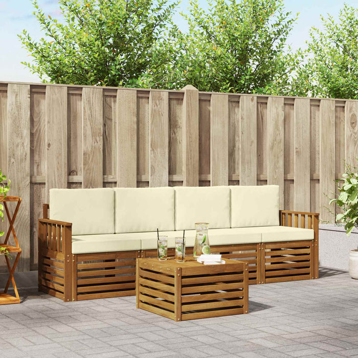 Set de canapele de exterior cu pernă 5 pcs Natural și Crem - WALTI WALTI