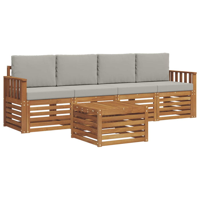 Set de canapele de exterior 5 pcs Gri natural și deschis - WALTI WALTI