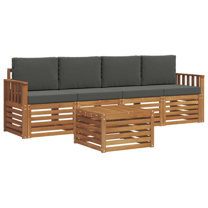 Set de canapele de exterior cu pernă 5 pcs Natural și Antracit - WALTI WALTI