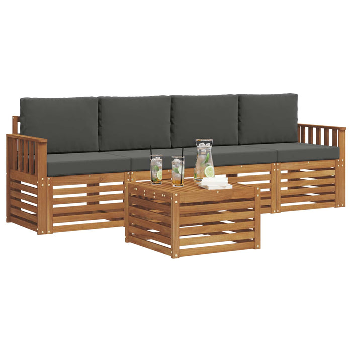 Set de canapele de exterior cu pernă 5 pcs Natural și Antracit - WALTI WALTI