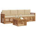 Set de canapele de exterior cu pernă 5 pcs Natur și Bej - WALTI WALTI