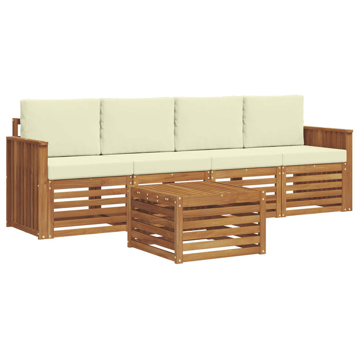 Set de canapele de exterior cu pernă 5 pcs Natural și Crem - WALTI WALTI