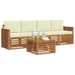 Set de canapele de exterior cu pernă 5 pcs Natural și Crem - WALTI WALTI