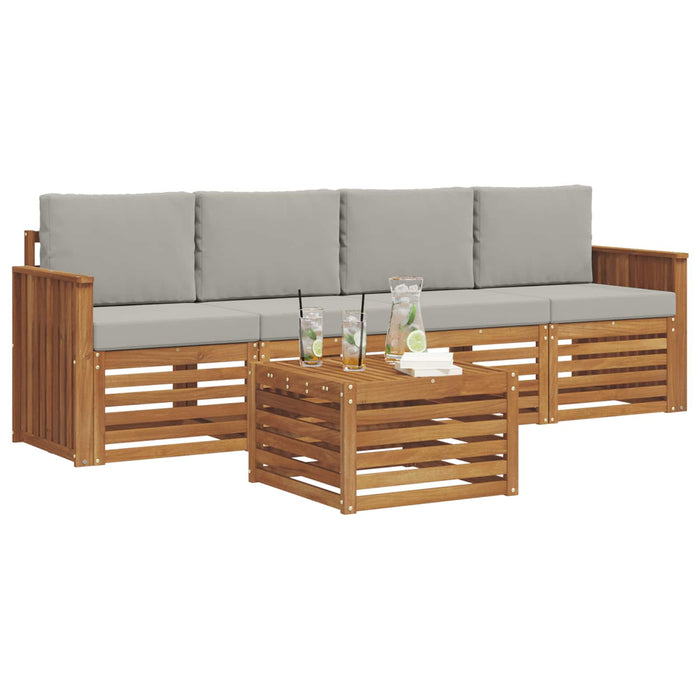 Seturi de canapele cu pernă 5 pcs Gri natural și deschis - WALTI WALTI