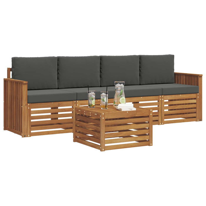 Seturi de canapele cu pernă 5 pcs Natural și Antracit - WALTI WALTI