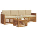 Set de canapele de exterior cu pernă 5 pcs Natur și Bej - WALTI WALTI