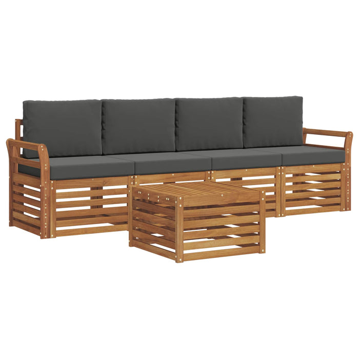 Set de canapele de exterior cu pernă 5 pcs Natural și Antracit - WALTI WALTI