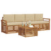 Set de canapele de exterior cu pernă 5 pcs Natural și Bej - WALTI WALTI