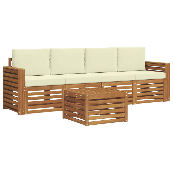 Set de canapele de exterior cu pernă 5 pcs Natural și Crem - WALTI WALTI