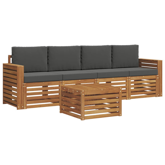 Set de canapele de exterior cu pernă 5 pcs Natural și Antracit - WALTI WALTI