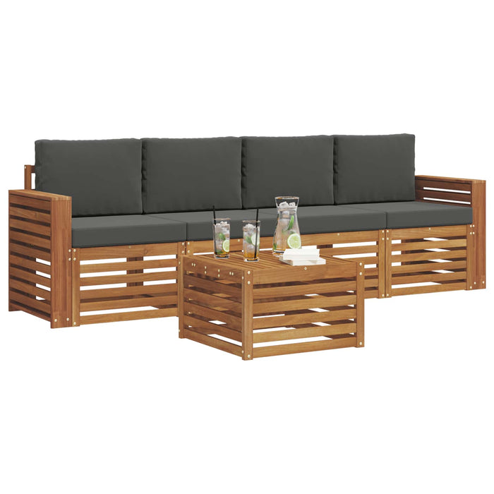Set de canapele de exterior cu pernă 5 pcs Natural și Antracit - WALTI WALTI