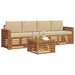 Set de canapele de exterior cu pernă 5 pcs Natural și Bej - WALTI WALTI