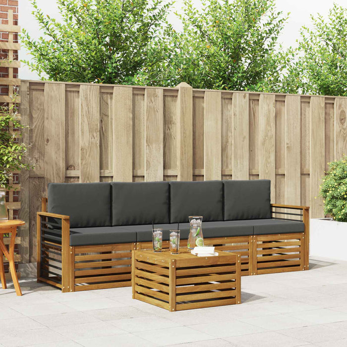 Set de canapele de exterior cu pernă 5 pcs Natural și Antracit - WALTI WALTI